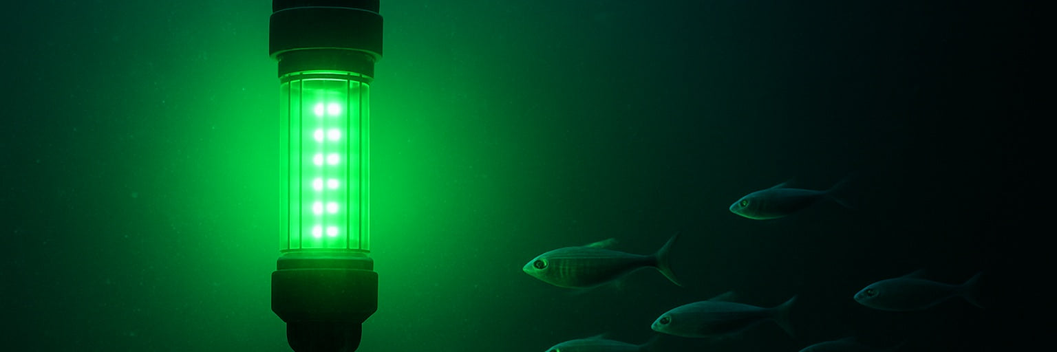 Underwater fishing light attracting fish