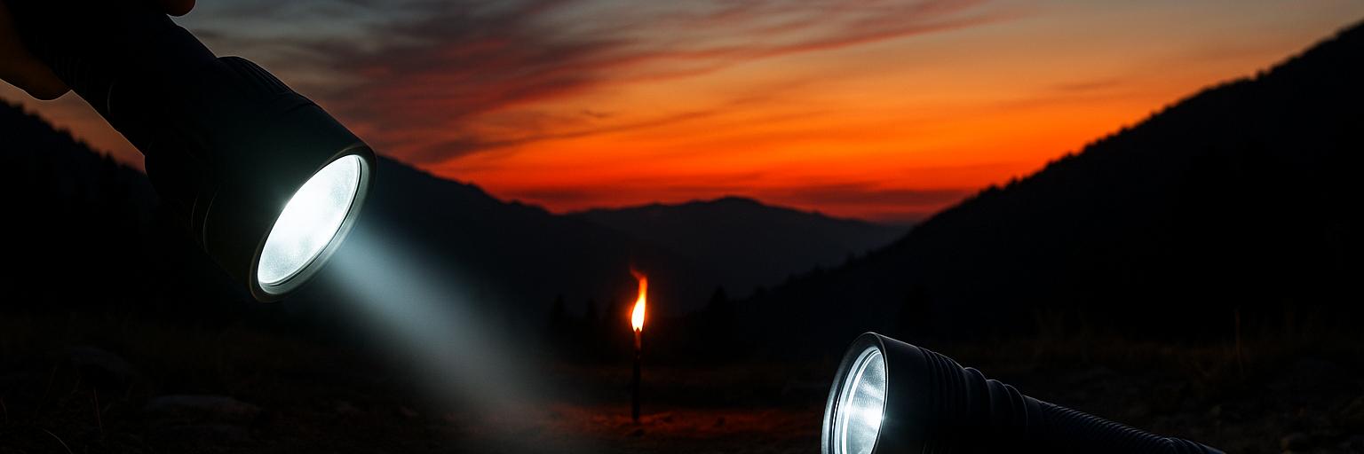Torches used setting up camp site