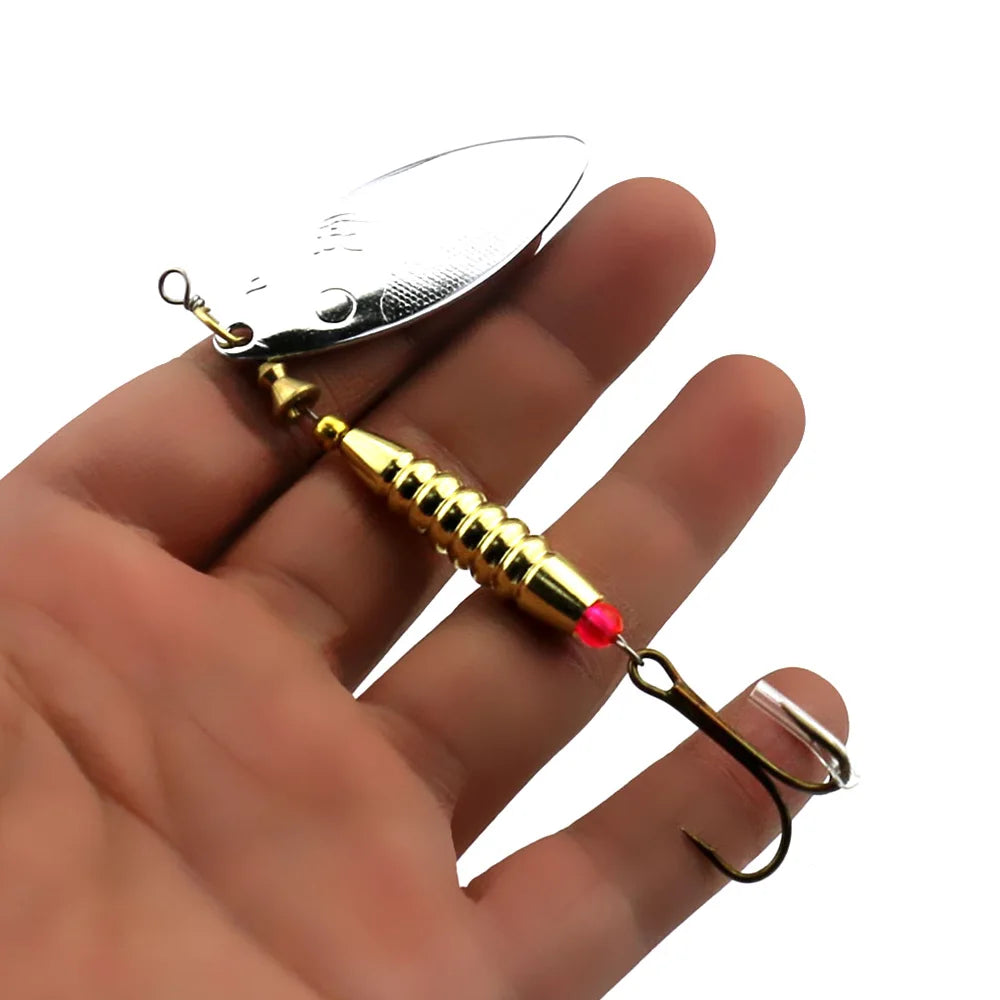 10CM 17G Fishing Wobblers with Treble Hooks – Metal Spoon Spinner Lures