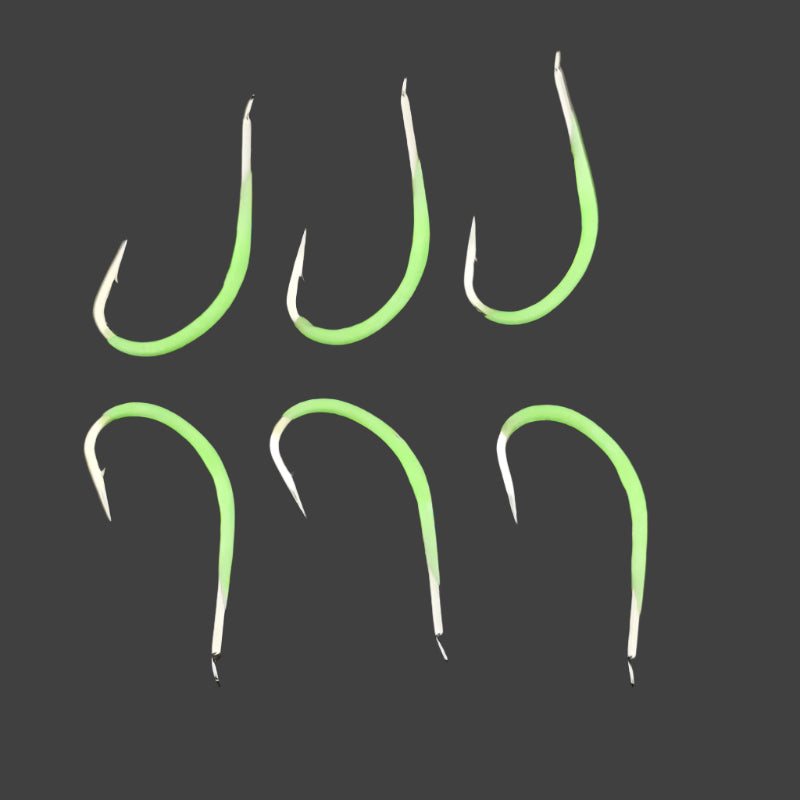 Luminous Barbed Fishing Hooks – High Carbon Steel, 9#–18#
