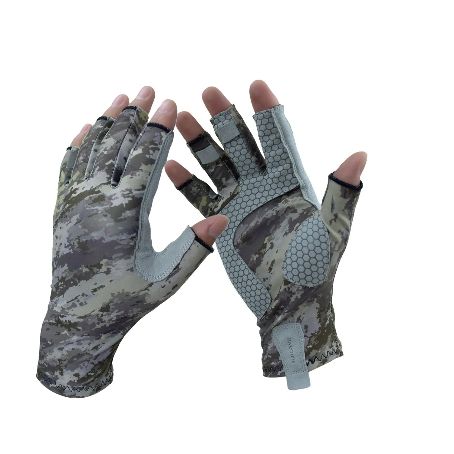 RIVERRUNS Fingerless Fishing Gloves – UPF 50+ Sun Protection for Fishing, Cycling, Kayaking & Hiking