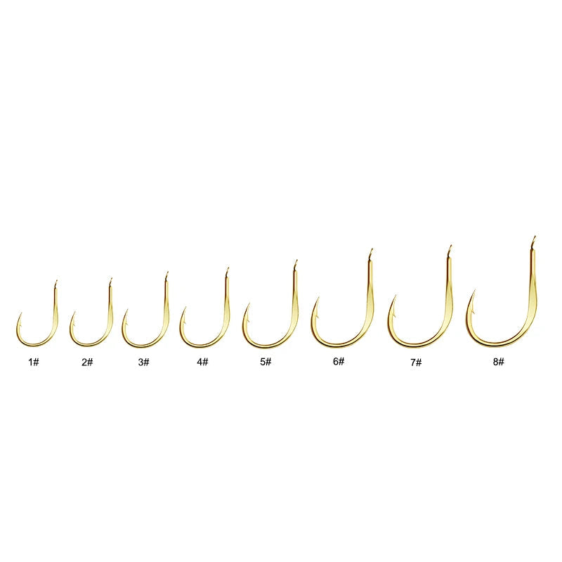 Golden Flat Chinu Hooks – Extra Sharp Iseama Style (1#–9#)