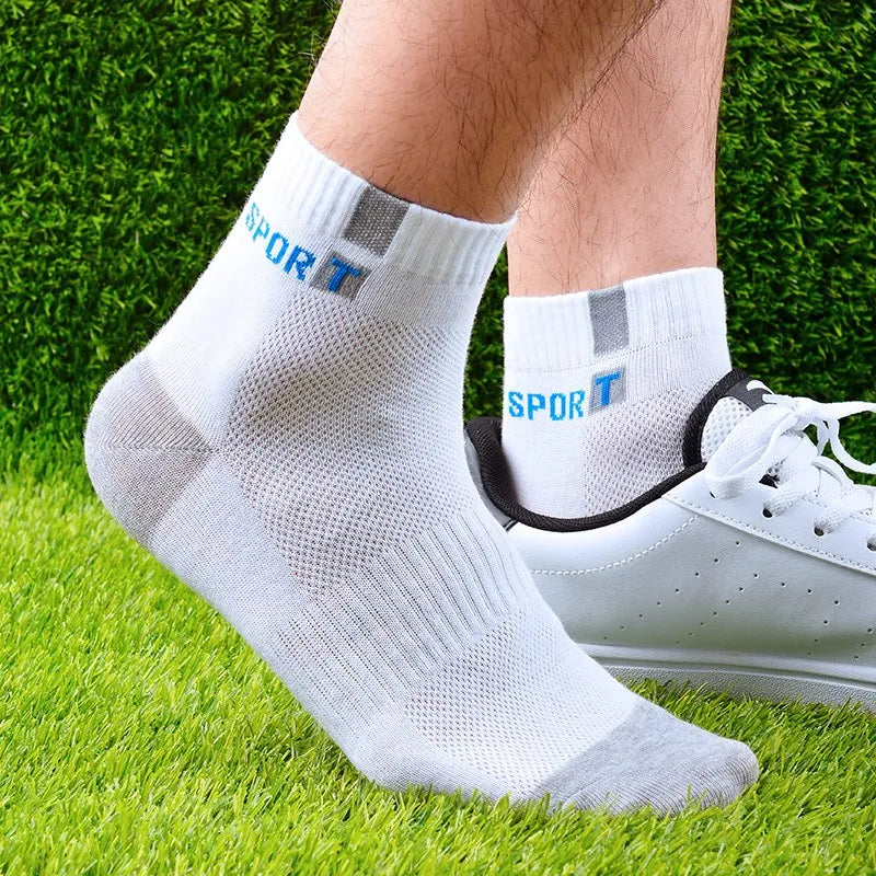 5 Pairs Mesh Sport Socks – Breathable Summer Ankle Fit