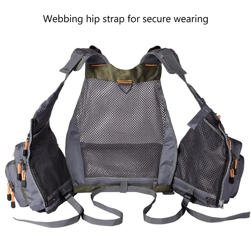 Breathable Adjustable Fishing Vest with 18 Gear Pockets