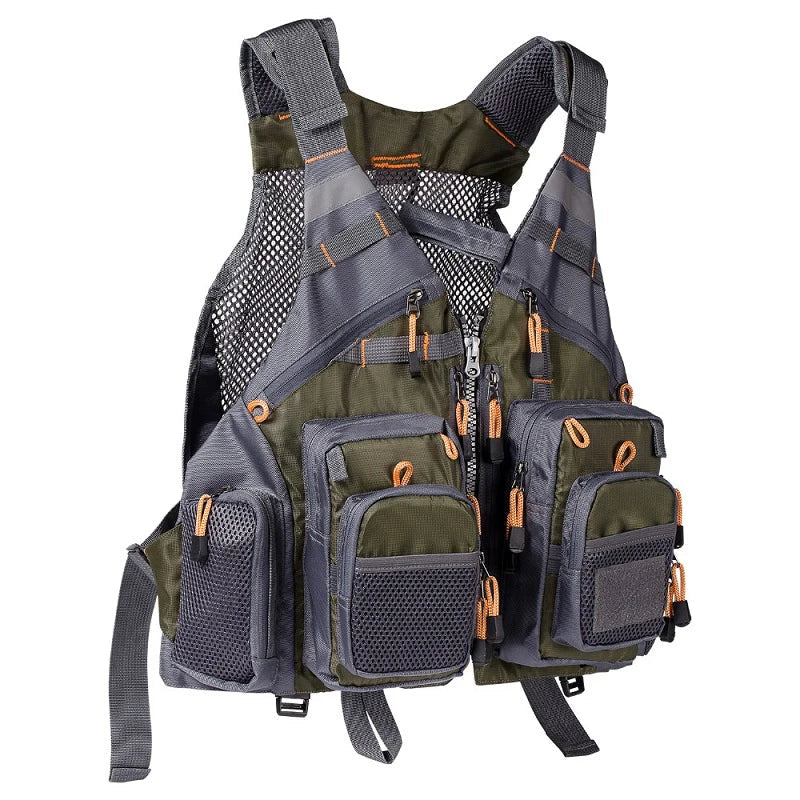 Breathable Adjustable Fishing Vest with 18 Gear Pockets
