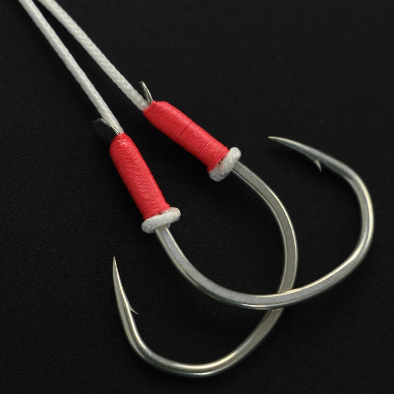 Double Assist Hooks 3/0–6/0 – Slow Jigging, Anti-Rust