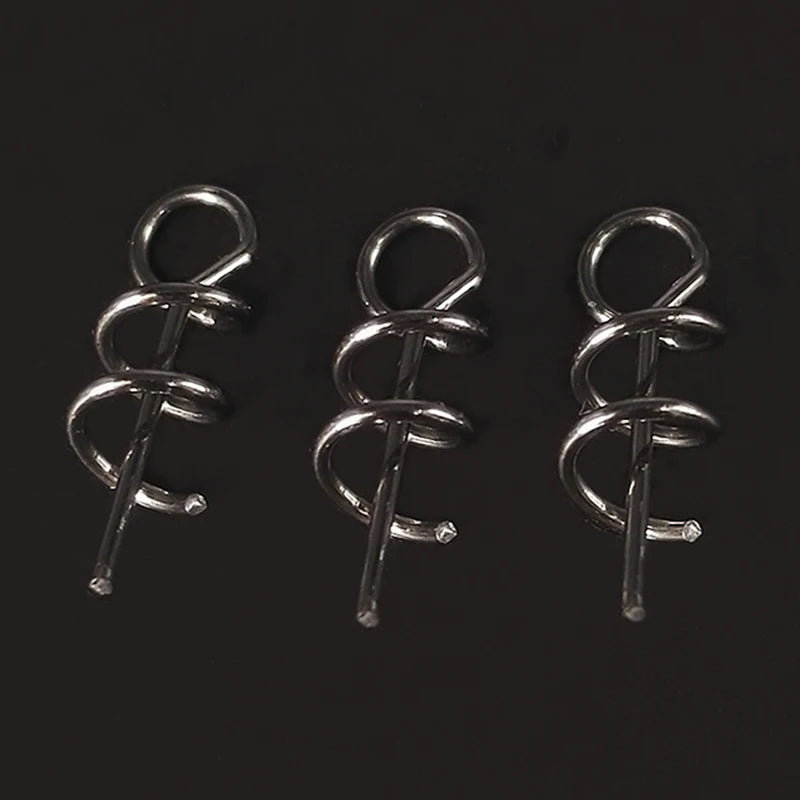 Stainless Spring Lock Pins for Soft Bait Rigging on Crank Hooks