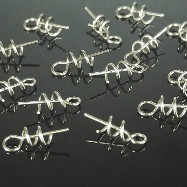 Stainless Spring Lock Pins for Soft Bait Rigging on Crank Hooks