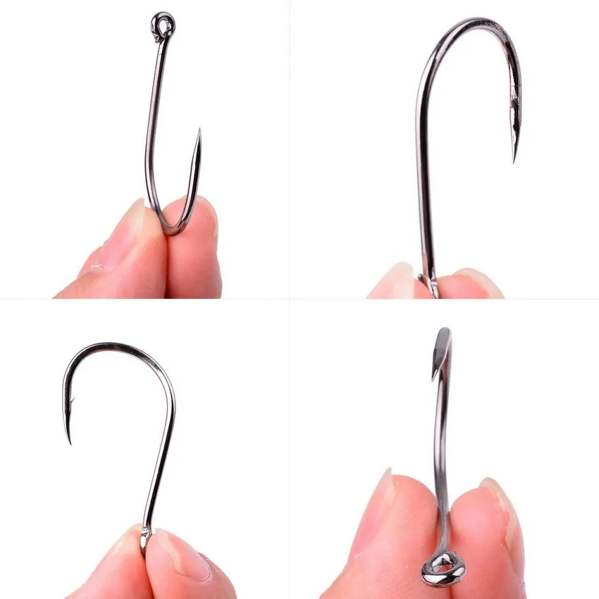Circle Hook Set 50PCS – Barbed Offset Saltwater Hooks