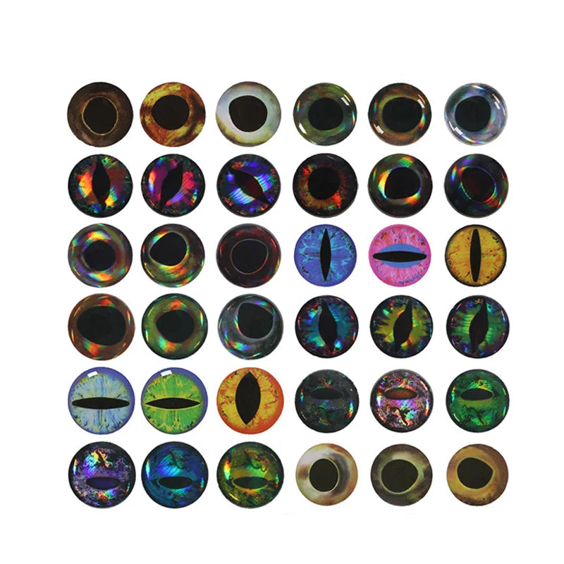 Holographic 3D Fish Eyes 3–10mm – 69–183PCS for Fly Tying
