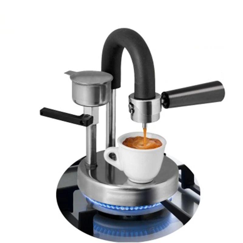 Portable Espresso Maker – Stainless Steel for Gas & Induction