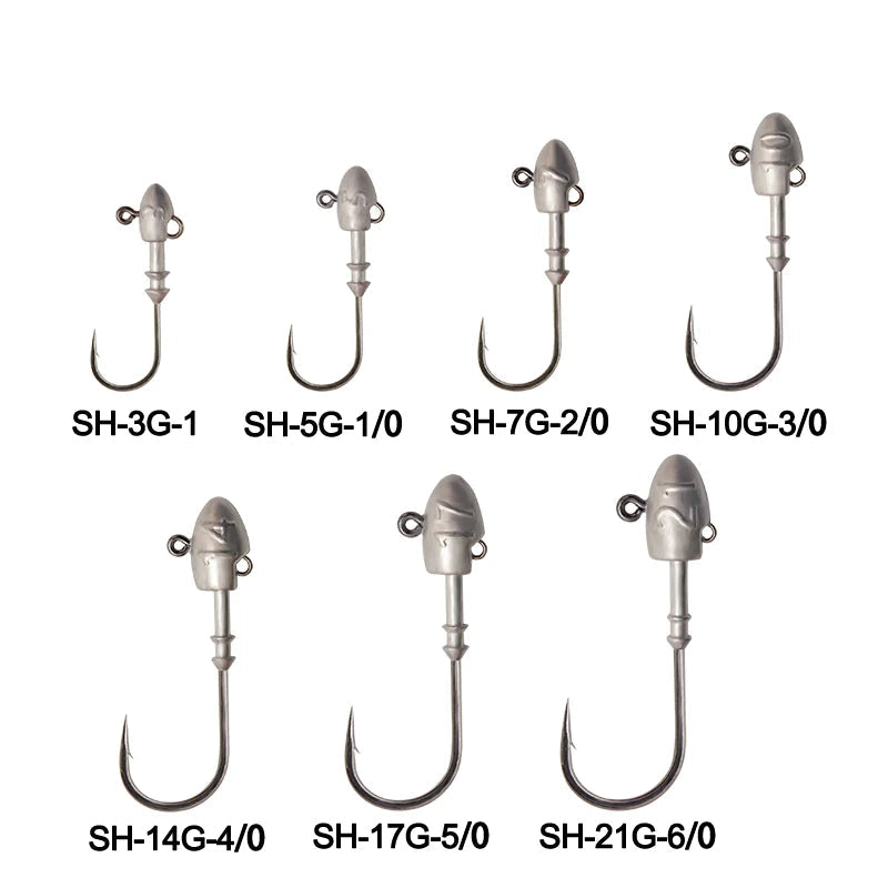2X Strong Lead Head Hooks 3g–21g – Black Nickel Plated