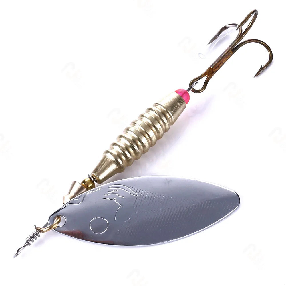10CM 17G Fishing Wobblers with Treble Hooks – Metal Spoon Spinner Lures