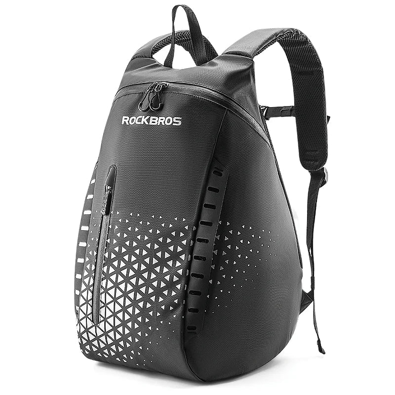 Reflective 14.5L Motorcycle Helmet Backpack with Rainproof Shell