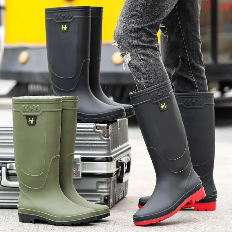 Men’s Waterproof Wading Gumboots – Padded High-Tube Rain Boots
