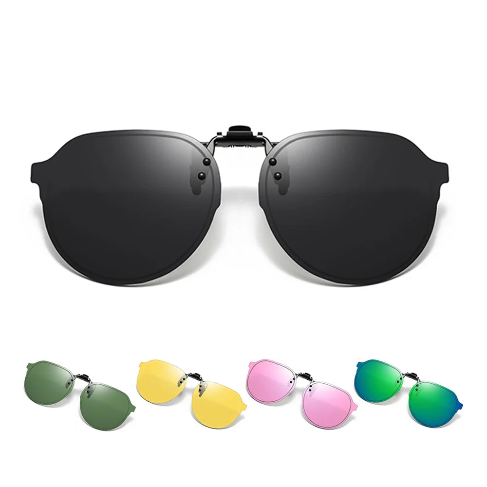Polarised Clip-On Flip Up Sunglasses – Large UV400 Driving Lenses