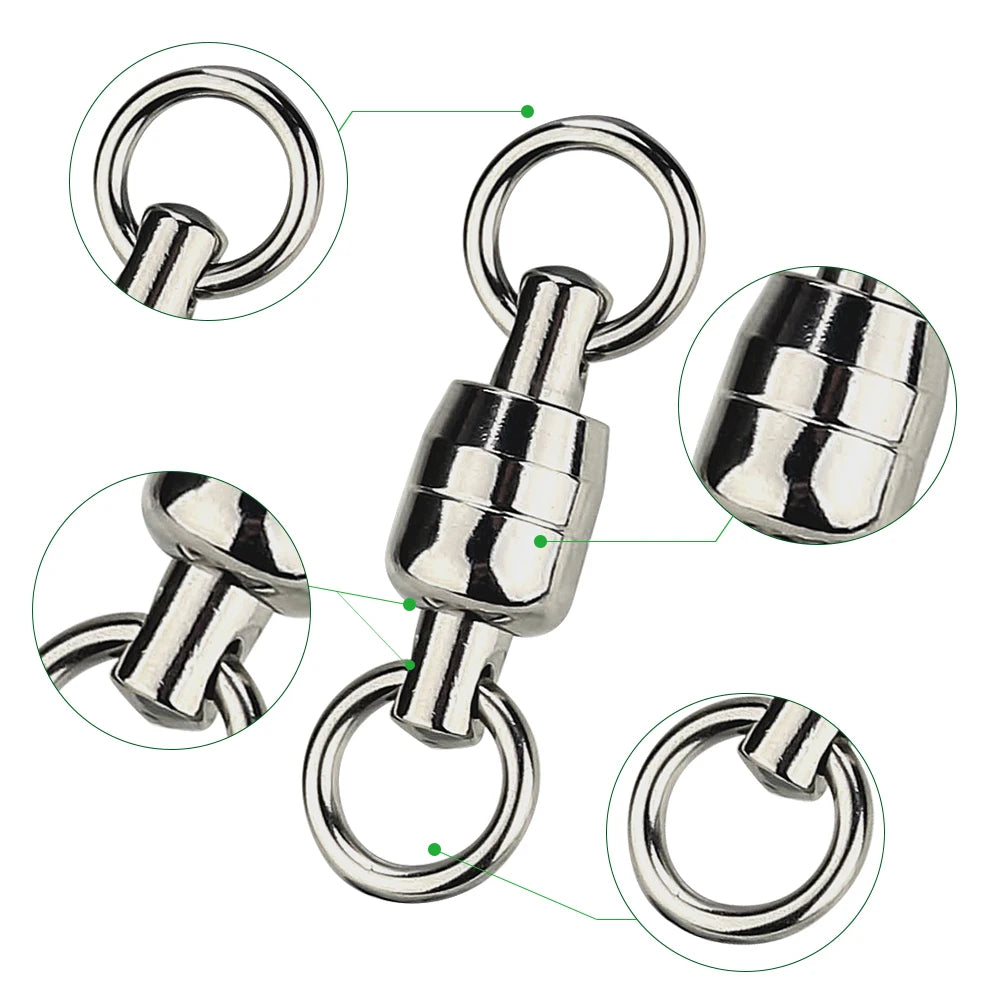 10/20/30pcs Stainless Steel Ball Bearing Swivels – Offshore Fishing Connectors