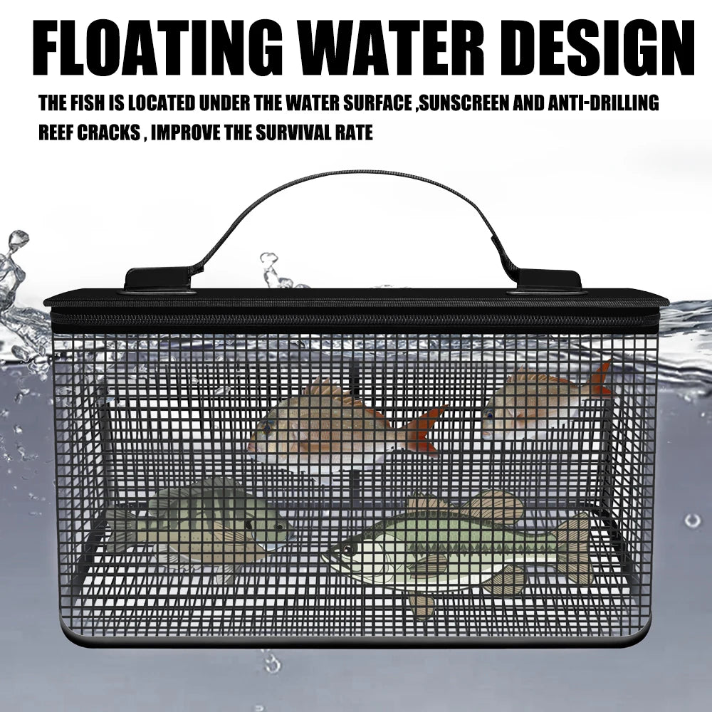 Collapsible Fish Bucket with Net – Quick-Dry Live Catch Bag