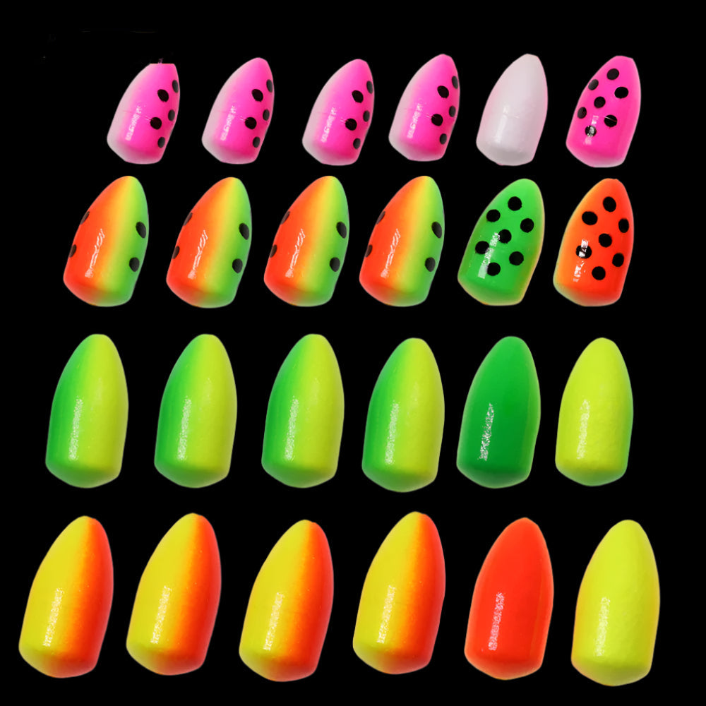 20PCS UV Oval Foam Rig Floats With Centre Hole for Saltwater Fishing