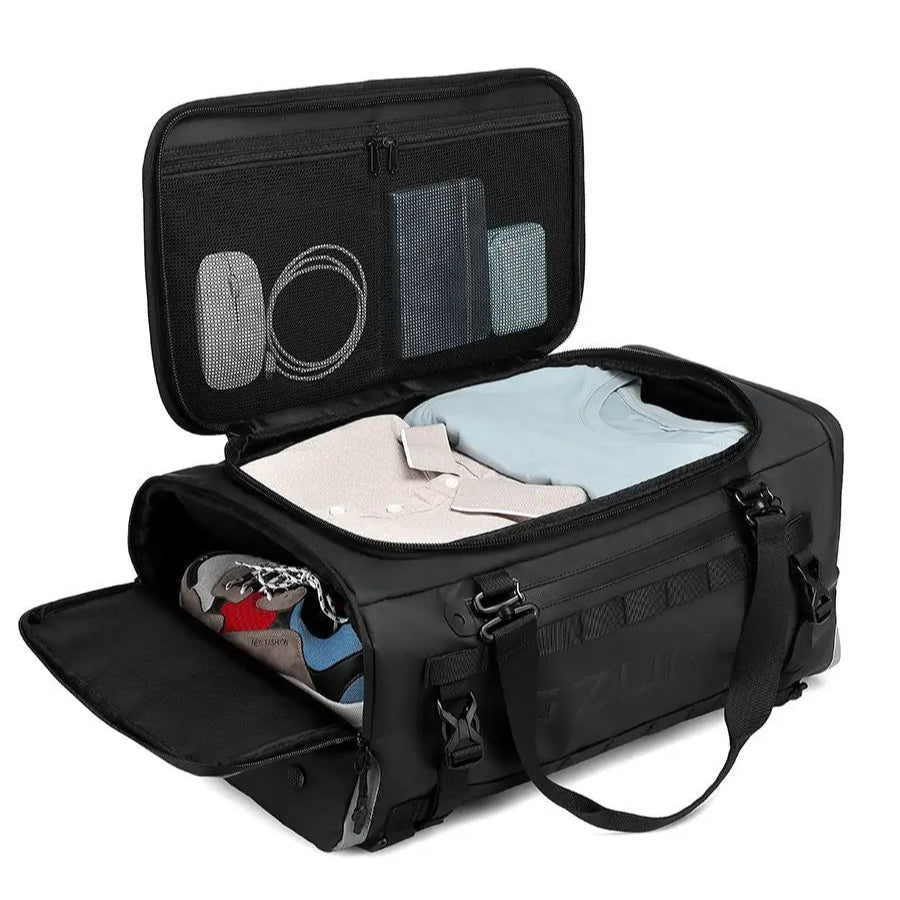 Waterproof 55L Travel Backpack with Laptop and Shoe Pocket