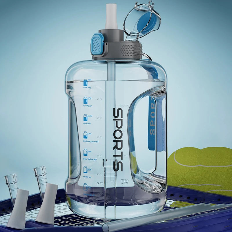 Large Capacity Fitness Cup - BPA Free Sports Water Bottle with Straw (1700ML/2500ML/3800ML)