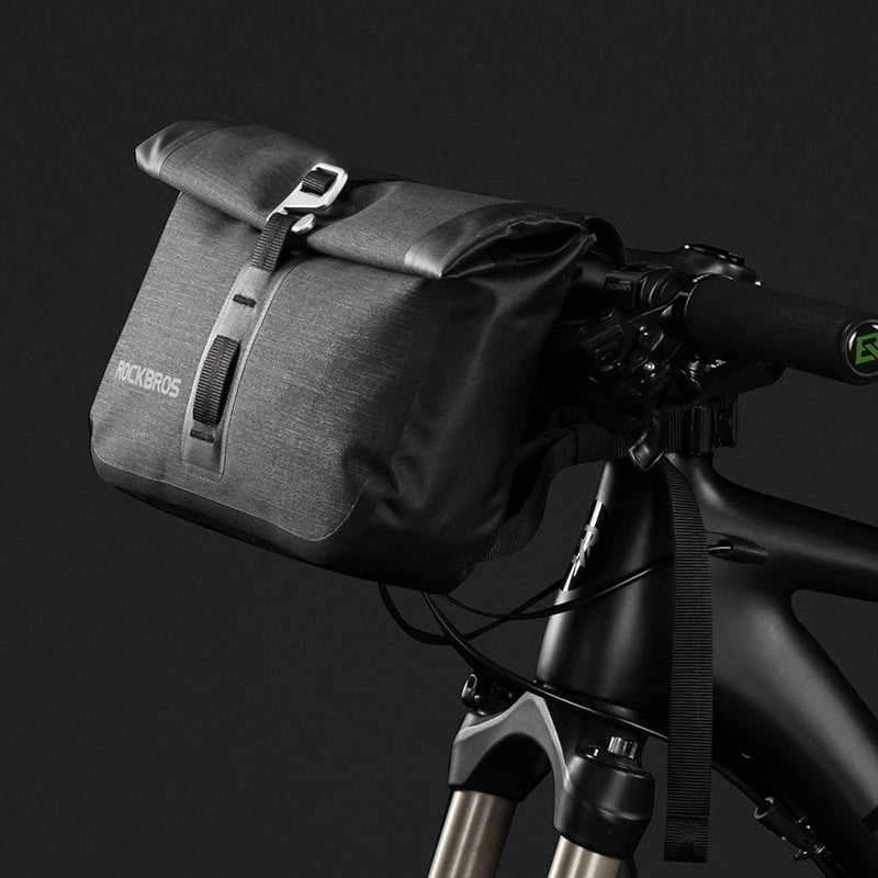 Waterproof 5–6L Front Bike Bag with Reflective Frame Mount