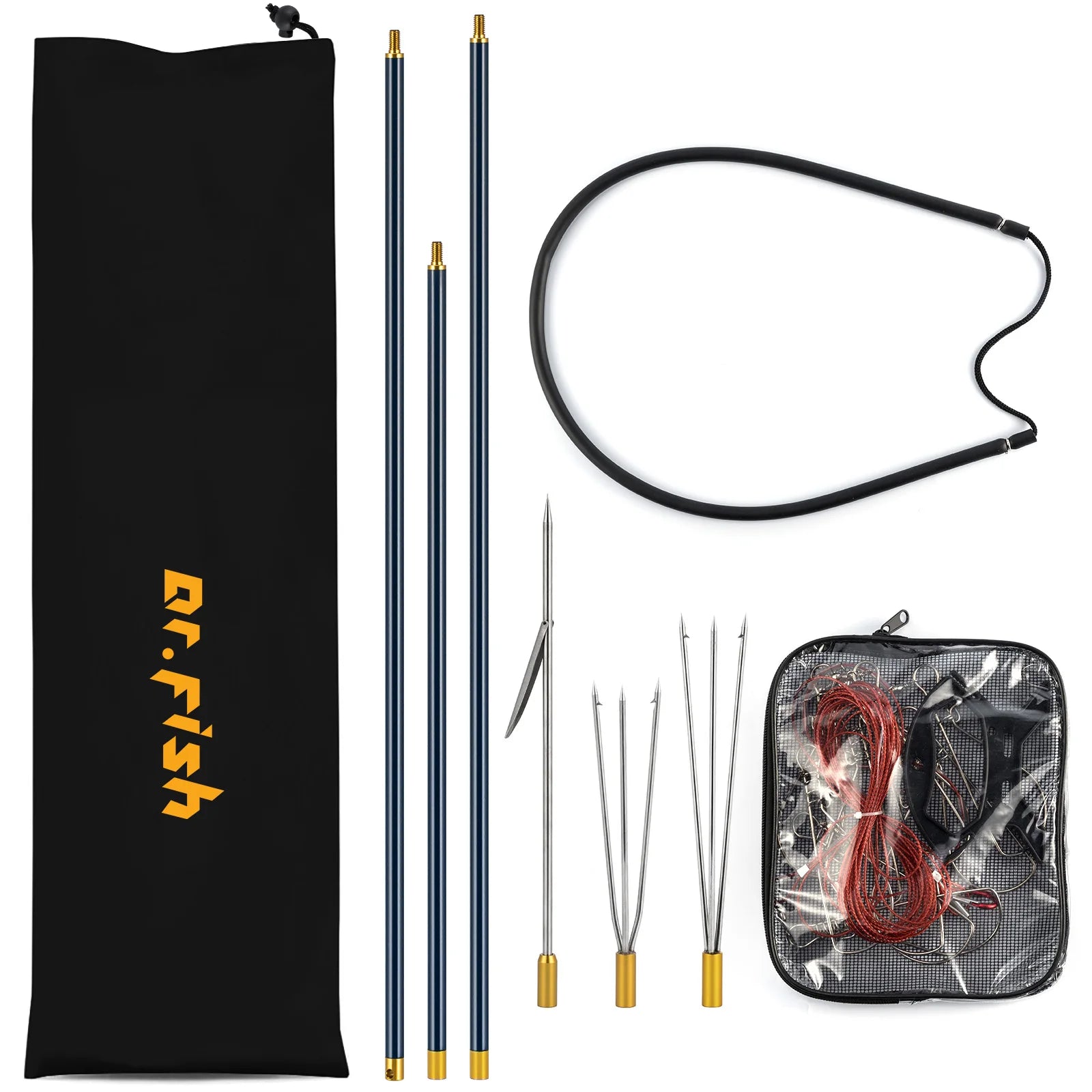DR FISH Spearfishing Kit – Adjustable Pole, Tips & Stringer Set for Underwater Fishing
