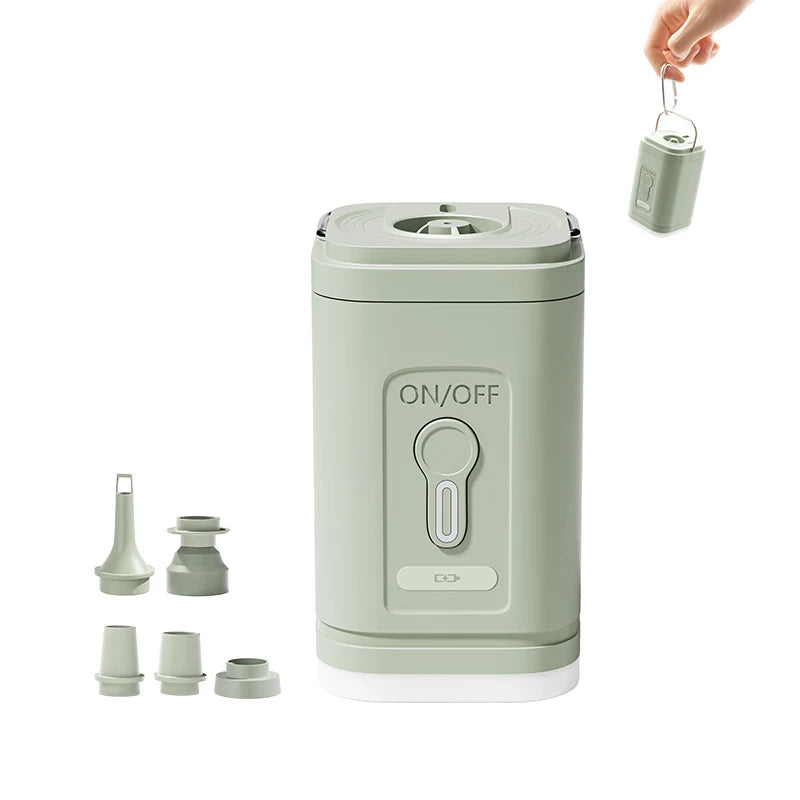 3-in-1 USB Air Pump with Light – Mini Inflator for Camping Gear