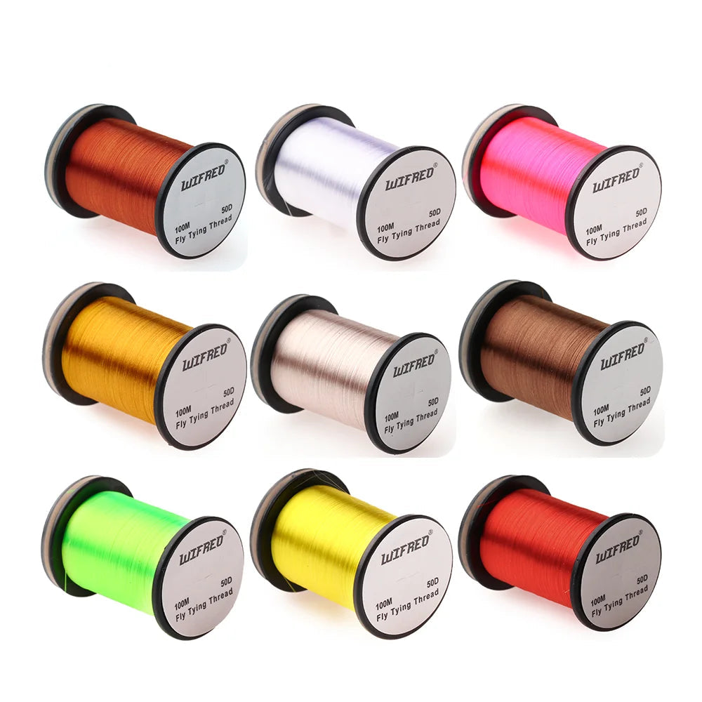 50D Fly Tying Thread 2-Pack – Bright Nylon Floss Spools
