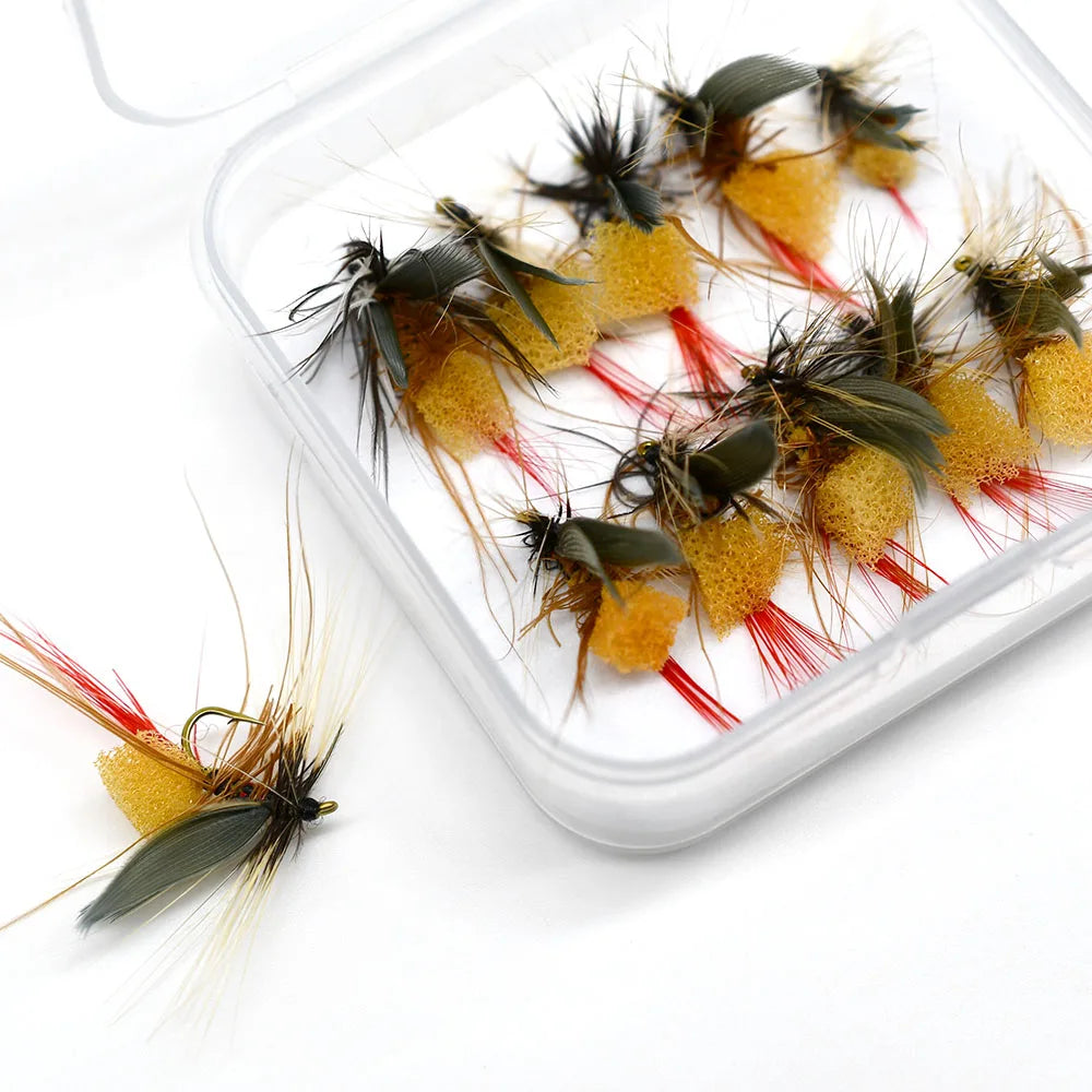 10PCS Foam Dry Trout Flies – Grey & Brown Hair Fly Set