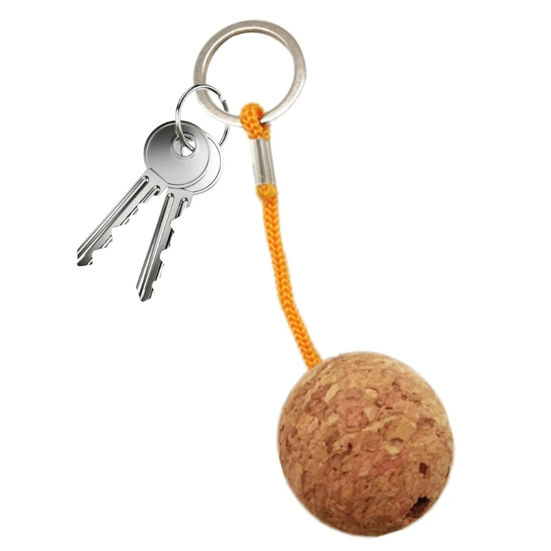 35mm Floating Cork Keychain With Rope for Boating and Fishing