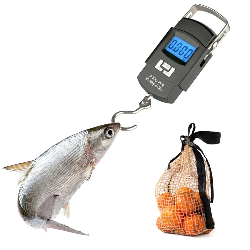 Digital Hanging Scale 50kg – LCD Tool for Fish & Luggage
