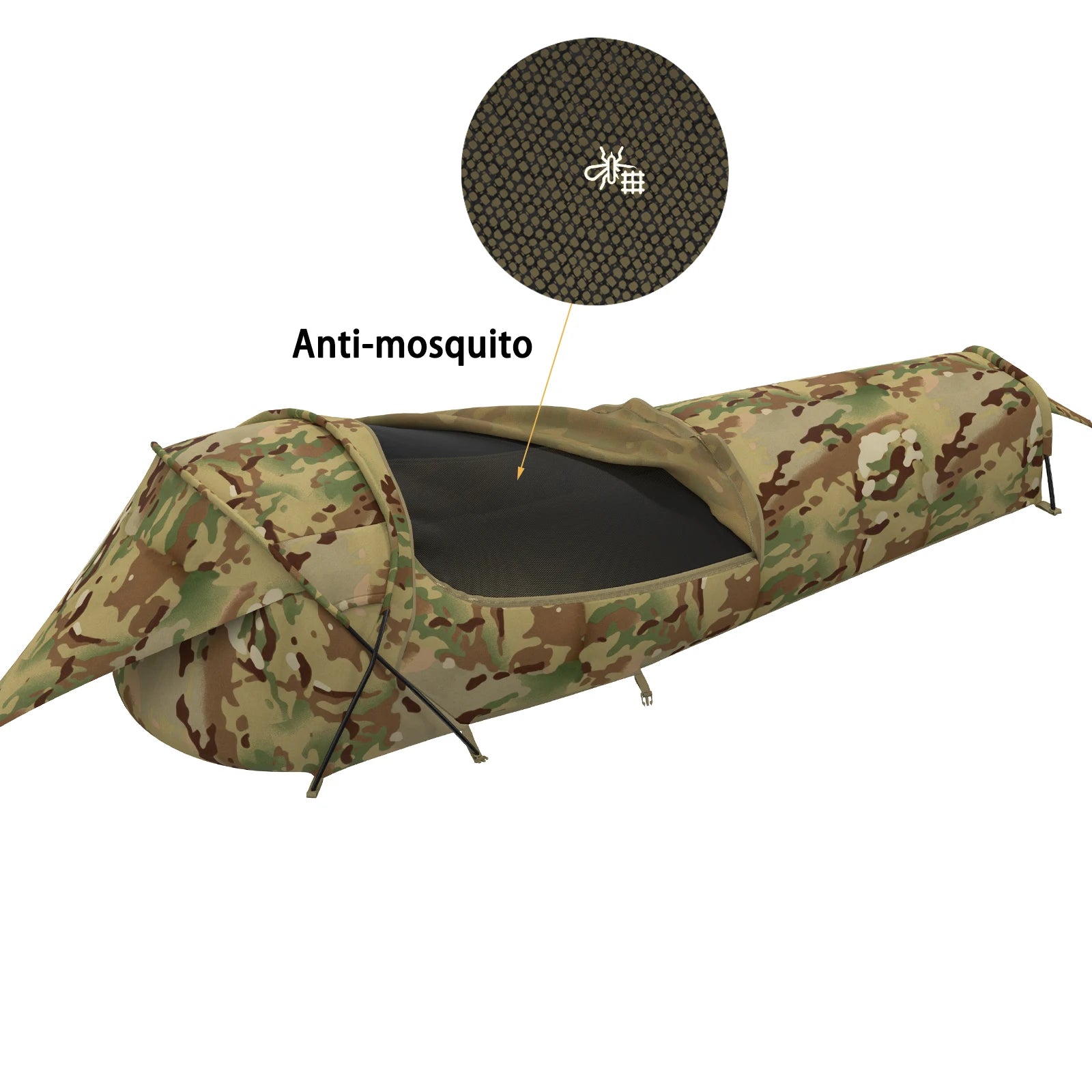 Military Bivy Cover Tent – Compact Hooped Shelter & Net