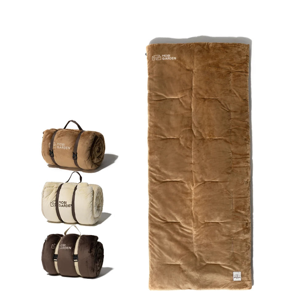 MOBI GARDEN Velvet Camping Sleeping Bag – Warm & Portable Glamping Sleep Solution