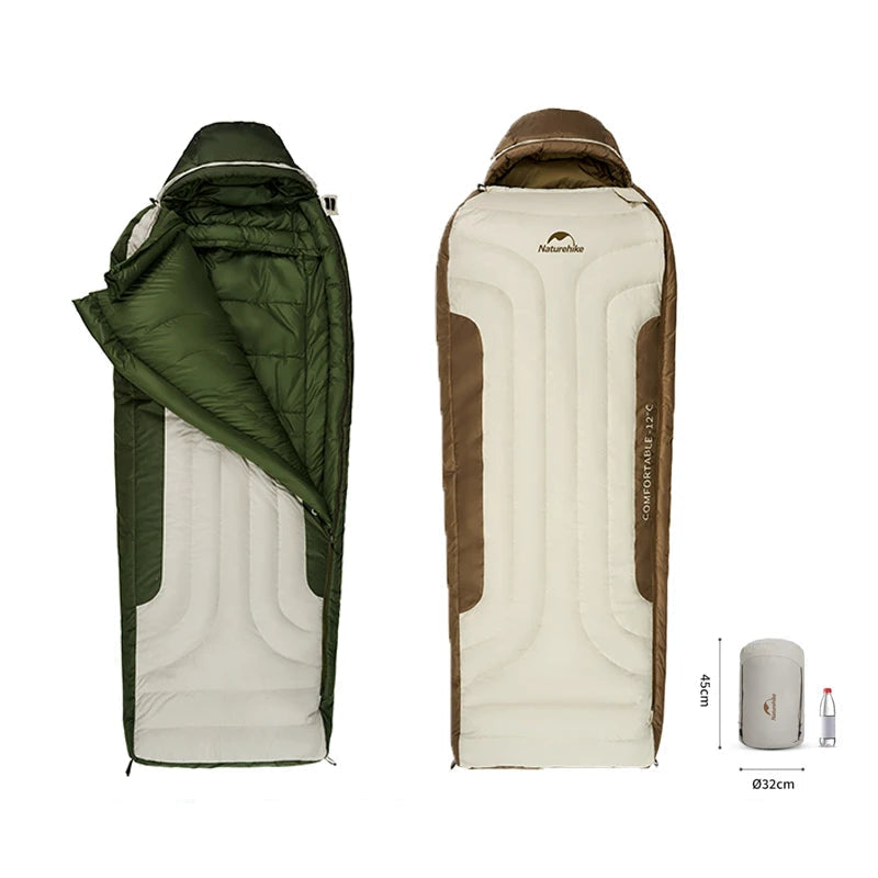 NATUREHIKE Snow Melting Down Sleeping Bag – Winter Mummy Sleeping Bag with Down & Cotton Filling