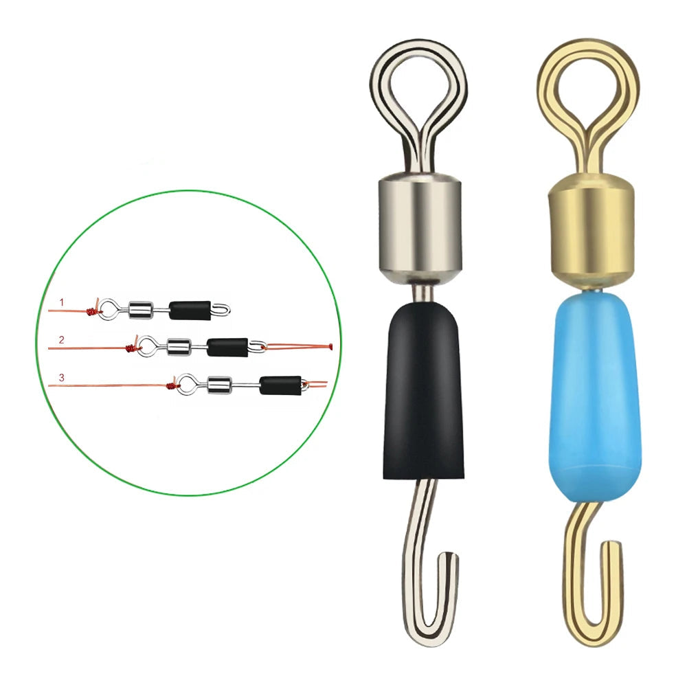 30–200pcs Ball Bearing Swivels – Quick Link Fishing Connectors with Solid Rings