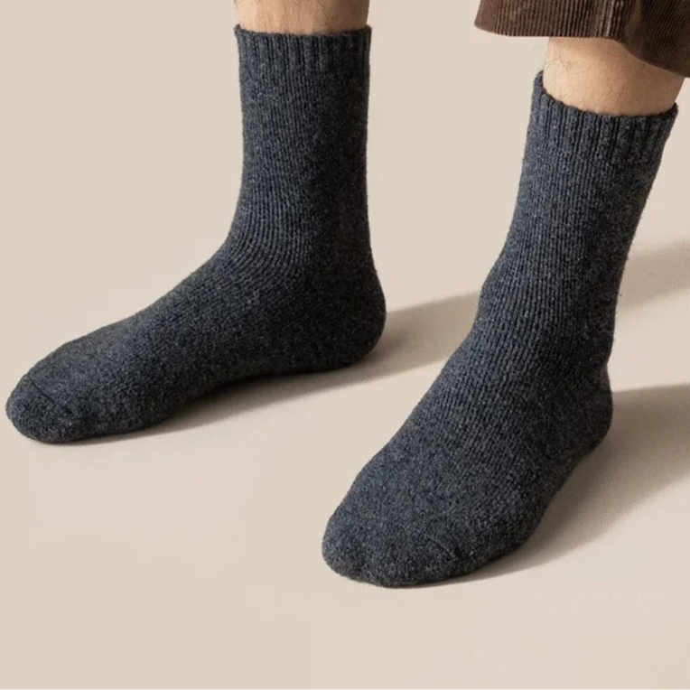 2 Pairs Merino Wool Socks – Thick Winter Crew for Men