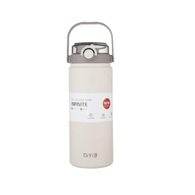 1L/1.2L Stainless Steel Thermo Bottle with Straw – Hot & Cold Insulated Gym Flask