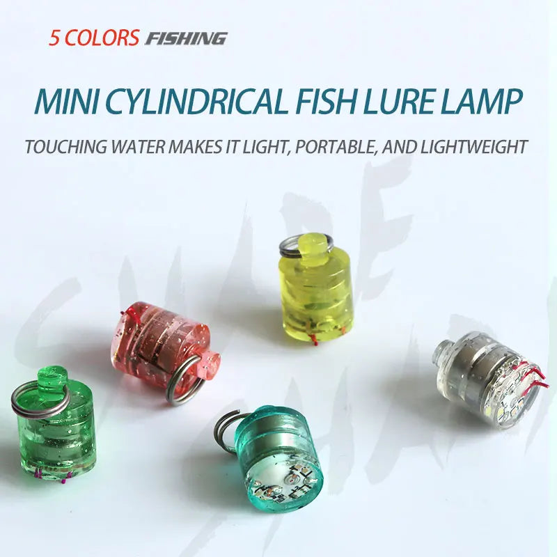Mini Cylindrical LED Lure Light for Underwater Night Fishing
