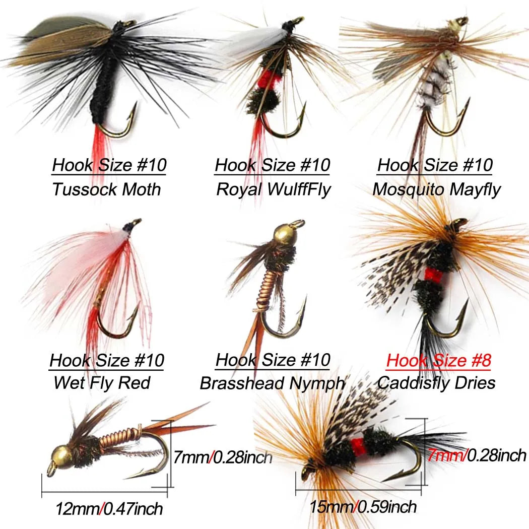 6PCS Fly Fishing Lure Set – Mixed Insect Flies for Trout