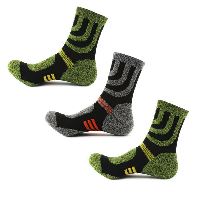 3 PAIRS Anti-Blister Winter Terry Socks – Outdoor Sports Running Cycling Camping Trekking