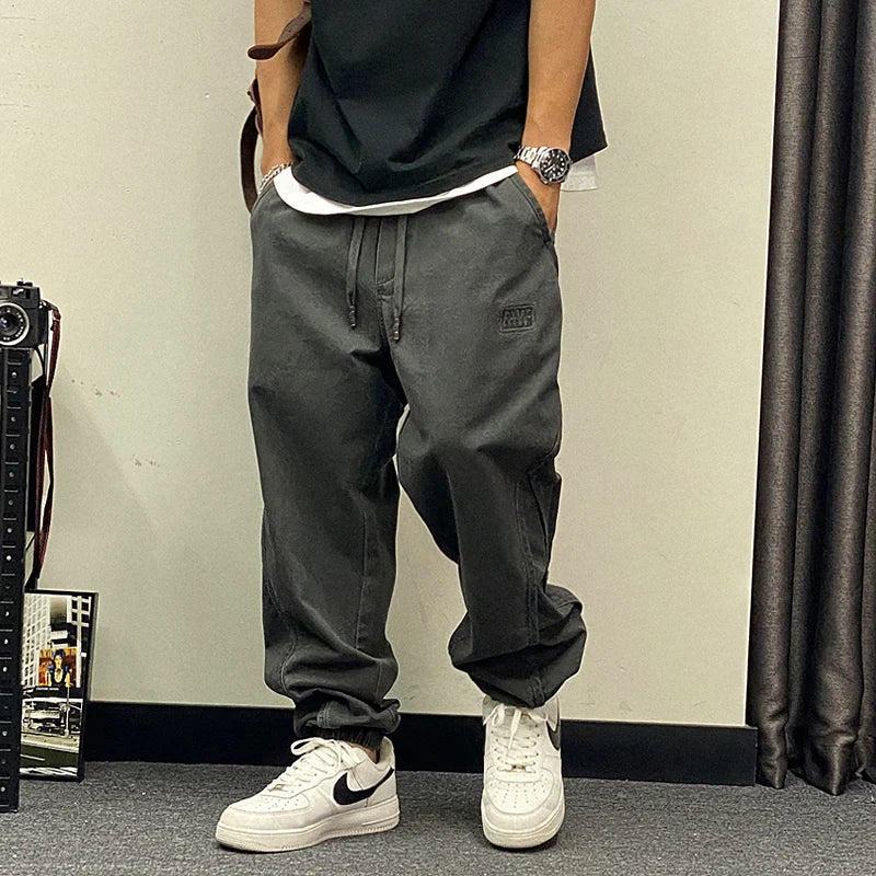 BIRD MOUNTAIN Oversize Cargo Pants – Japanese Streetwear Baggy Trousers for Men