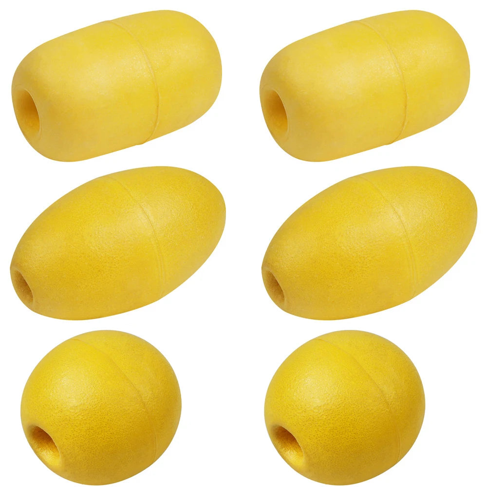 6PCS Yellow EVA Buoy Floats for Crab Pots, Kayaks and Anchor Lines