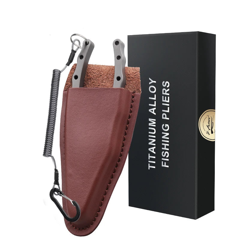 Ultra-Light Titanium Fishing Pliers with Tungsten Cutter Blade