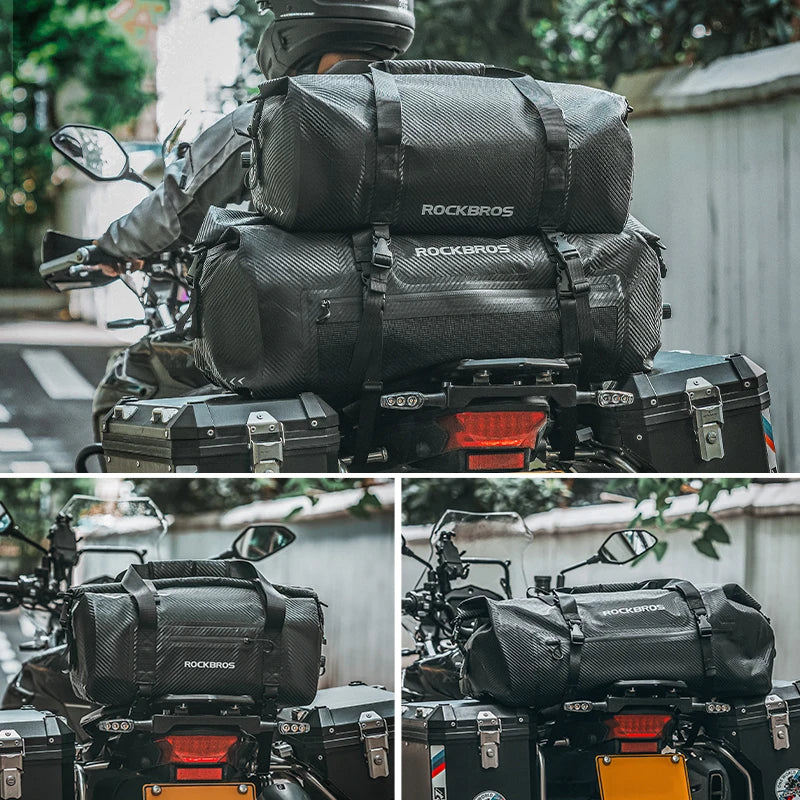Waterproof Motorcycle Tail Bag 20L–60L with Multi Carry Options