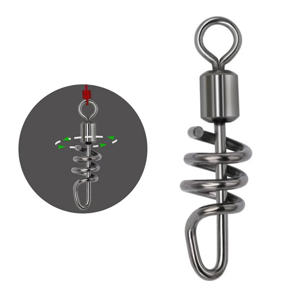 20/50/100pcs Quick Snap Swivels – Threaded Stainless Steel Lure Clips