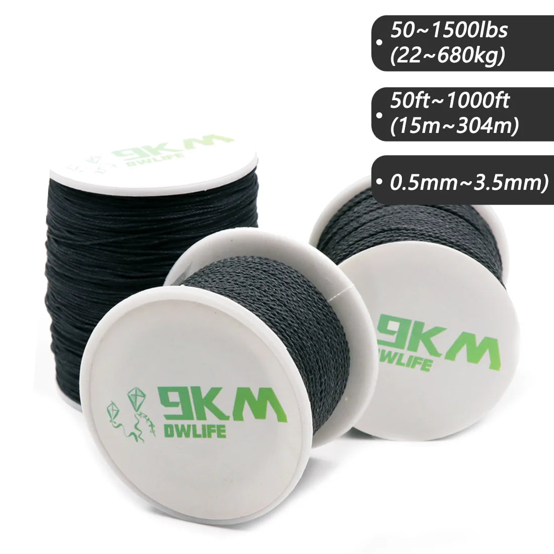 Kevlar Braided Fishing Assist Line – High-Tensile Black Cord