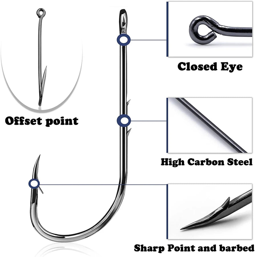JIOUDAO Baitholder Hooks – 100Pcs Long Shank Beak Baitholder Hooks for Freshwater & Saltwater