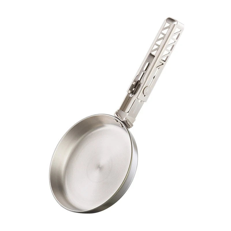 Titanium Camping Frying Pan – Lightweight Pan with Folding Handle