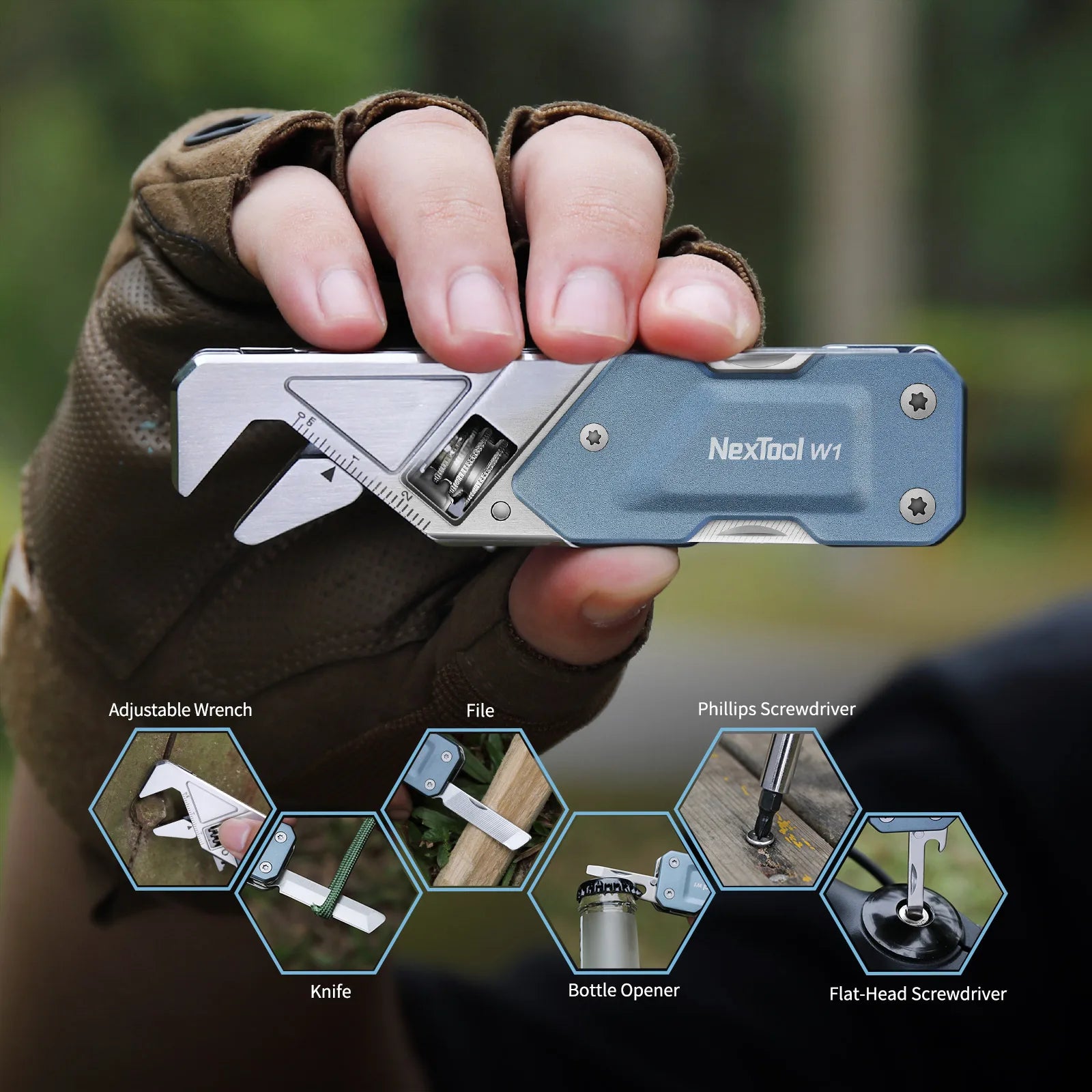 6-in-1 Pocket Multitool – Wrench, Knife, File & Screwdrivers